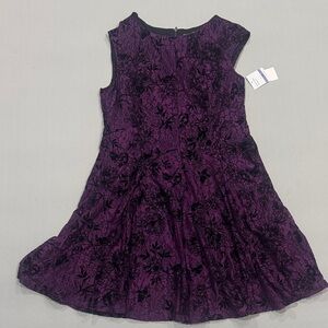 Danny & Nicole Elegant Purple Floral Dress